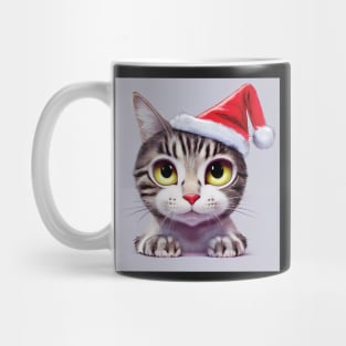 Santa Cat in Father Christmas Hat Mug